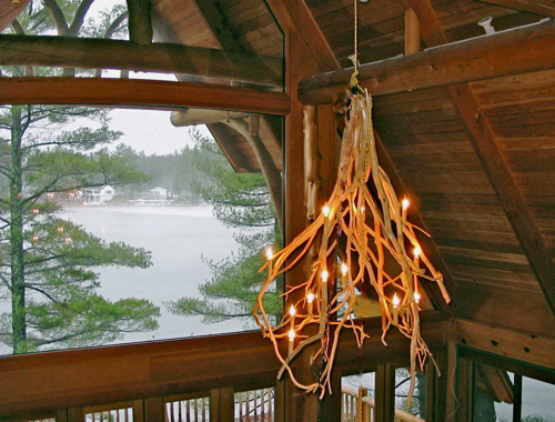 rustic lighting, rustic chandelier, Adirondack